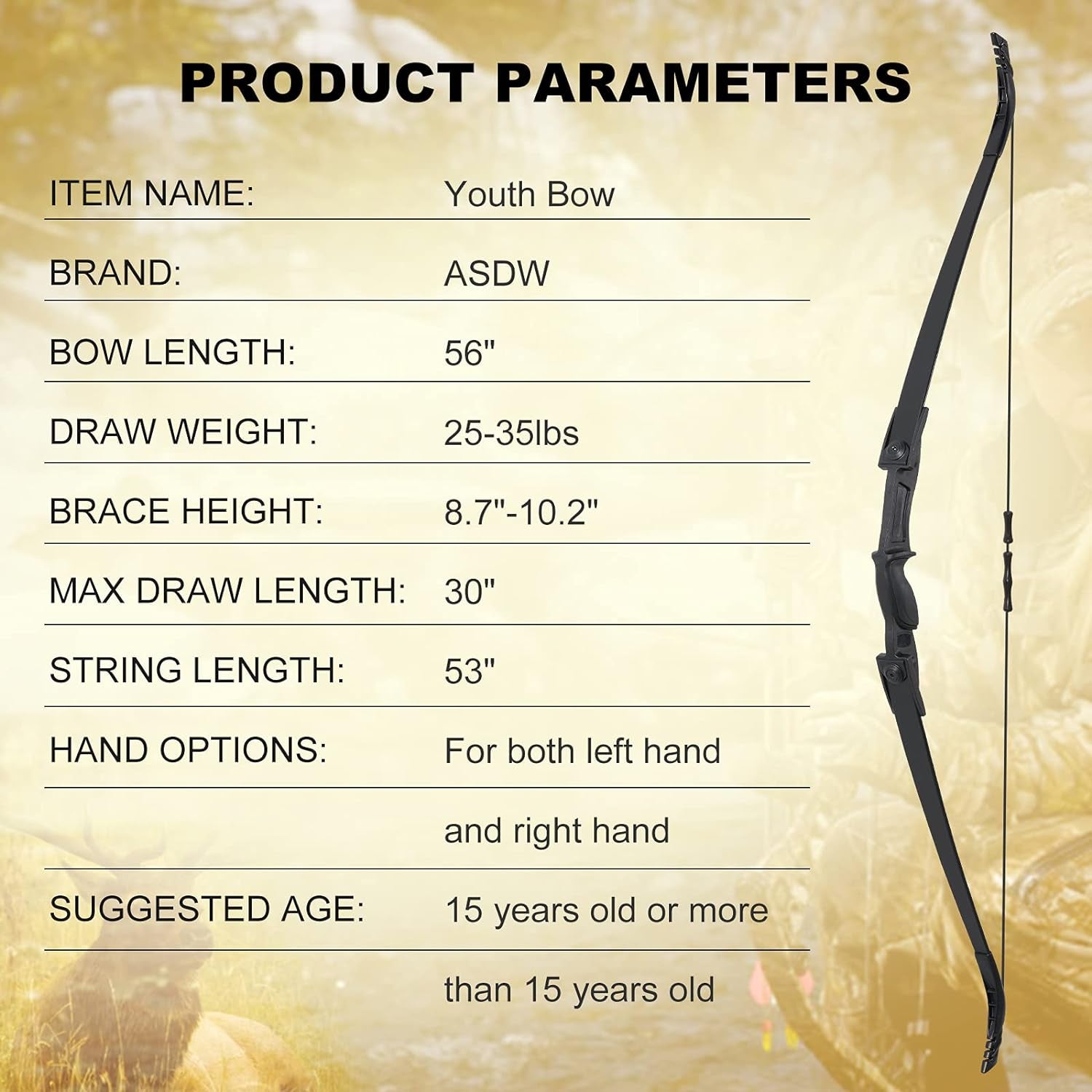 Archery Bow Set Recurve Bow and Arrow Youth Bow and Arrow Beginner Bow Set Takedown Bow and Arrow Right and Left Hand Bow Birthday Gift Bow for Youth/Recurve Bow Draw Weight 25-35Lbs