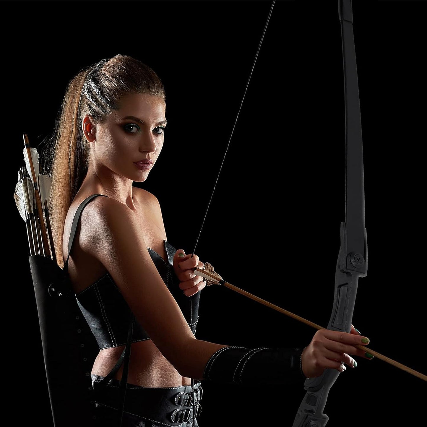 Archery Bow Set Recurve Bow and Arrow Youth Bow and Arrow Beginner Bow Set Takedown Bow and Arrow Right and Left Hand Bow Birthday Gift Bow for Youth/Recurve Bow Draw Weight 25-35Lbs
