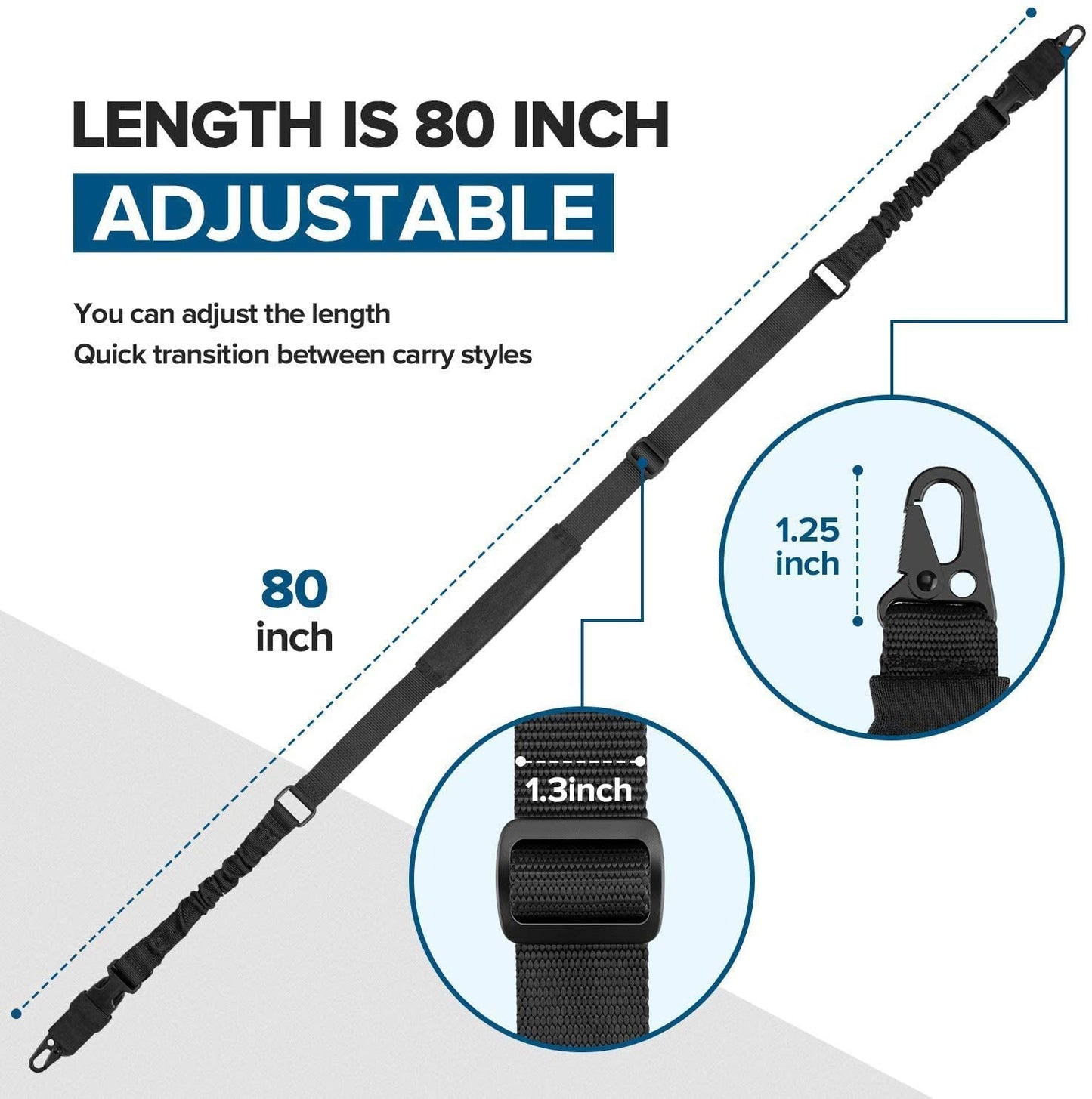 Feastoria 2 Point Rifle Sling with Adjustable
