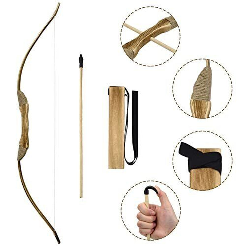 Wooden Bow and Arrow Set, Handmade 32 Inch Kids Bow and Arrow, Toy Bow And
