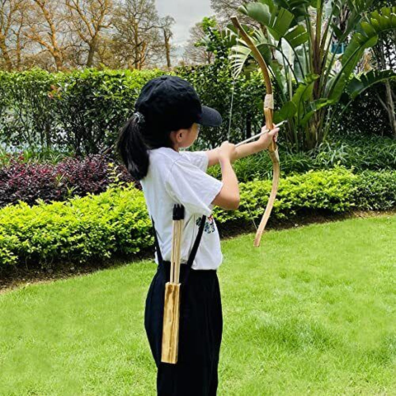 Wooden Bow and Arrow Set, Handmade 32 Inch Kids Bow and Arrow, Toy Bow And