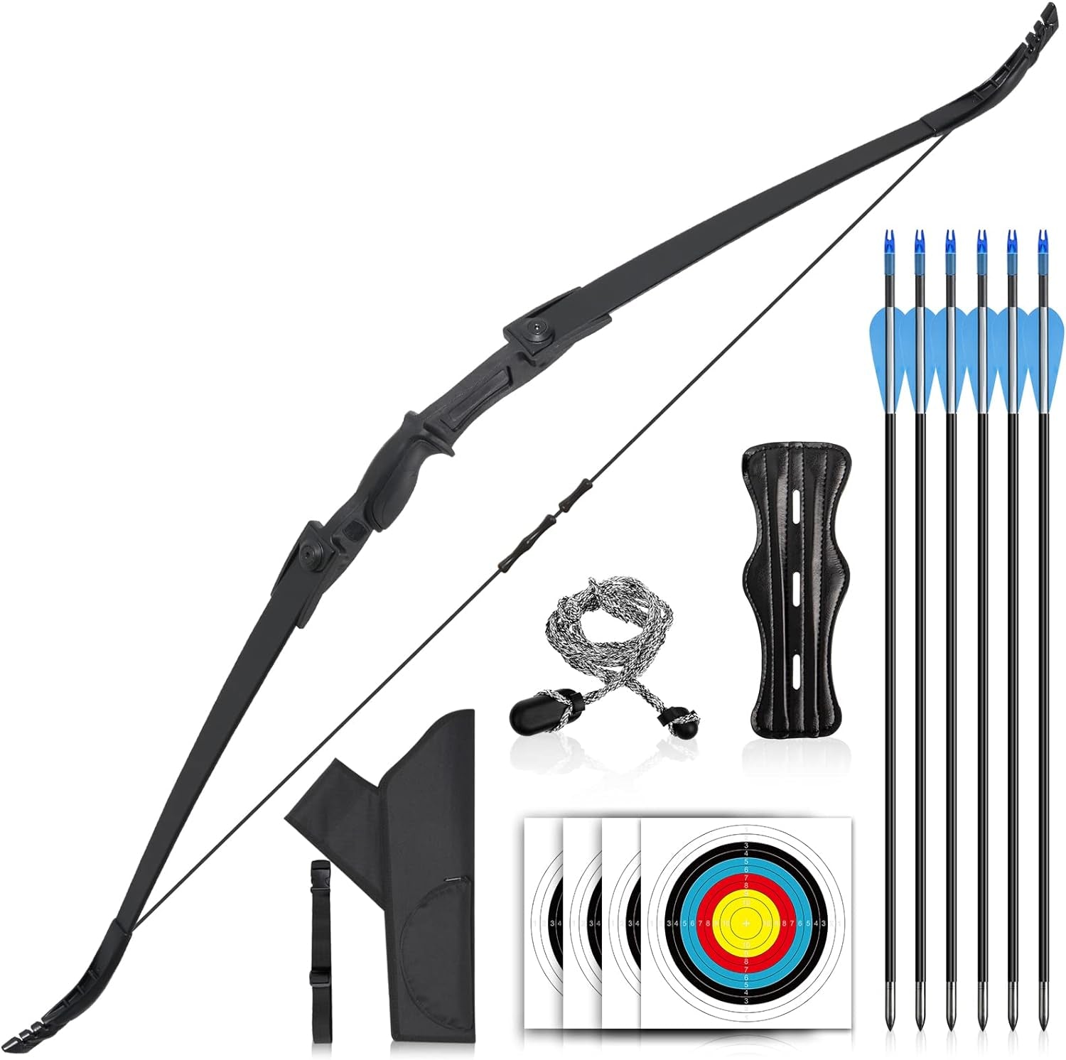 Archery Bow Set Recurve Bow and Arrow Youth Bow and Arrow Beginner Bow Set Takedown Bow and Arrow Right and Left Hand Bow Birthday Gift Bow for Youth/Recurve Bow Draw Weight 25-35Lbs