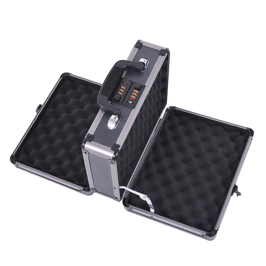 HOMCOM Double Locking Sided Hard Pistol Handgun Case Gun Safe Carry
