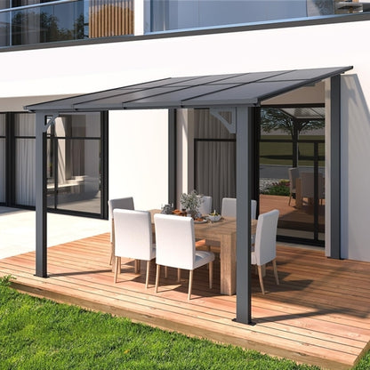 8' X 8' Gazebo for Patio, Small Wall-Mounted Lean to Gazebo Pergola