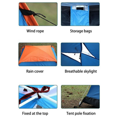 Pop Up Tent 2-3 Person Camping Tent Waterproof Hiking Canopy Shelter