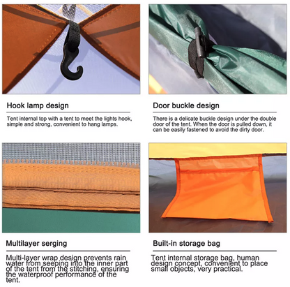 Pop Up Tent 2-3 Person Camping Tent Waterproof Hiking Canopy Shelter
