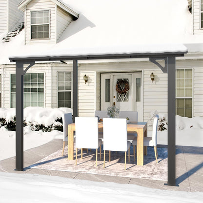 8' X 8' Gazebo for Patio, Small Wall-Mounted Lean to Gazebo Pergola
