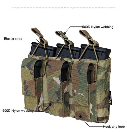 Tactical Magazine Pouch Mag Carrier Triple Open Top 5.56 Pistol MOLLE